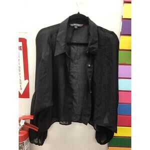 Colleen Lopez womens sheer button down size XL new from qvc black